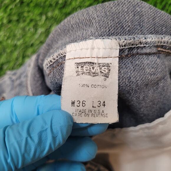 VTG 90s Levis 550 Dad Jeans Mens 34x32 USA Made Stone Wash Tapered - Picture 10 of 11